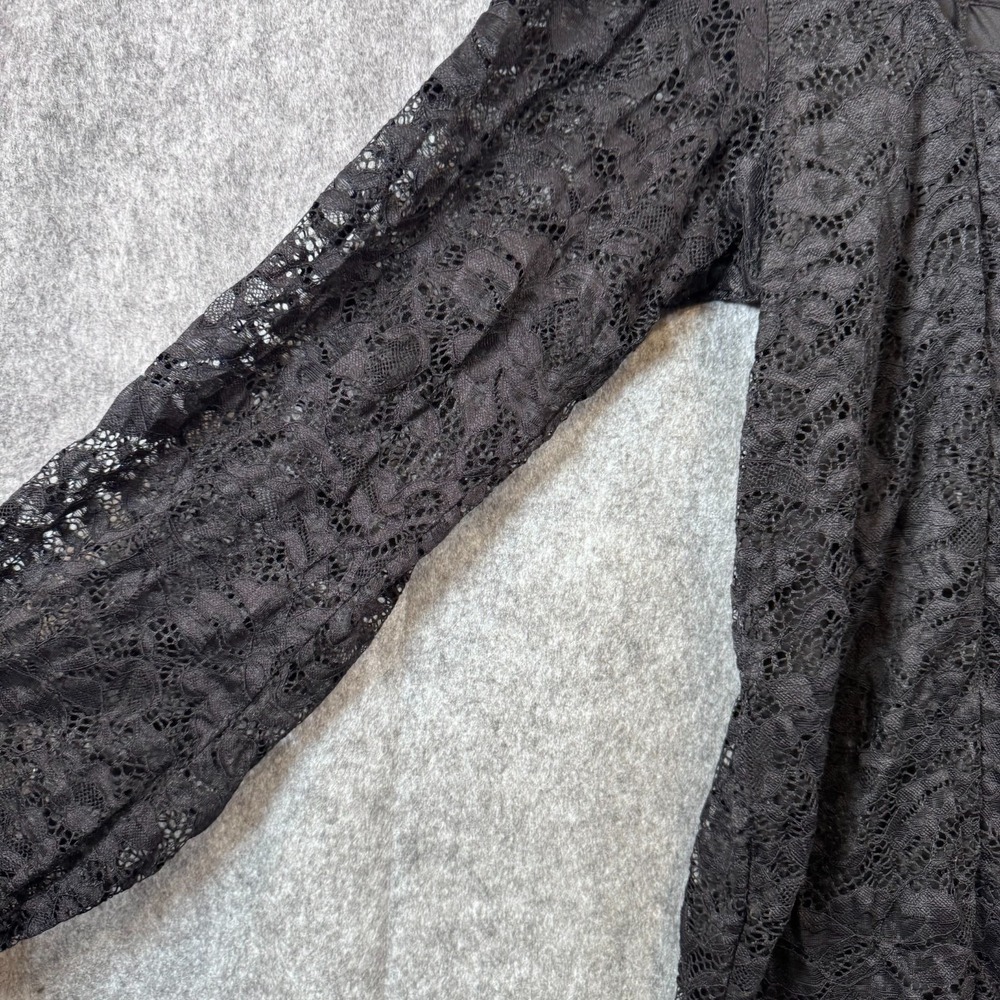 Torrid Lace Sweetheart Top Square Neck Black Plus Size 3X Long Sleeve Whimsigoth - Picture 6 of 11